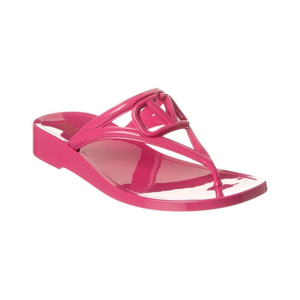 Valentino Vlogo Rubber Sandal, Pink